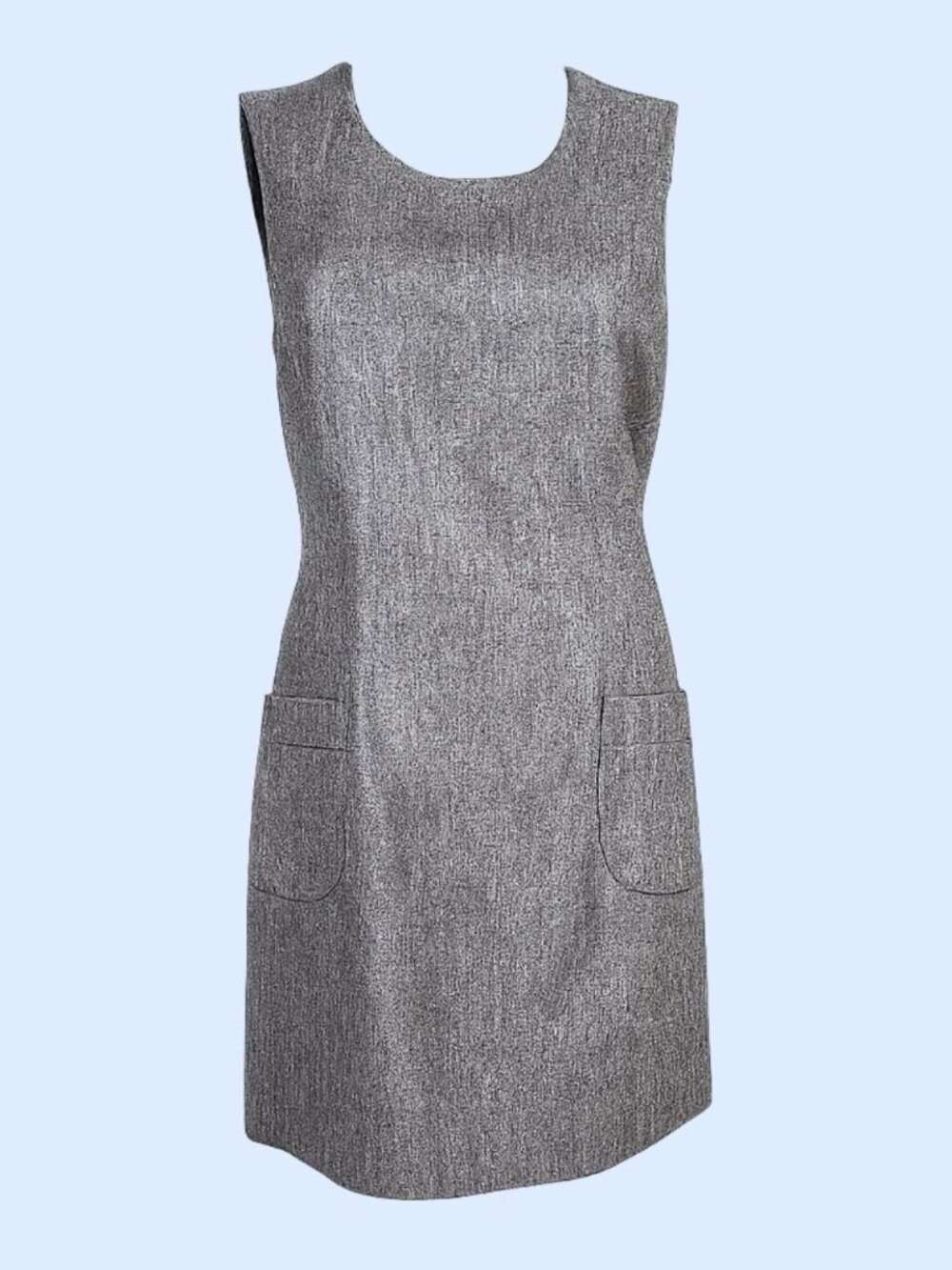Pink TARTAN sleeveless silver metallic shift summer above knee dress size 8